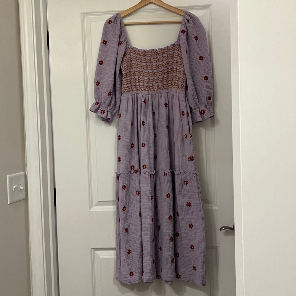 Floral Embroidered Midi Dress